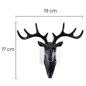 Black Deer Head Wall Hook