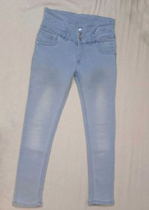 Light Blue High-Waist Skinny Jeans