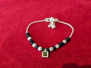 Pure Silver Beaded Anklet with For Baby Girl