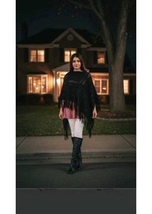 Black Wool Poncho ☃️
