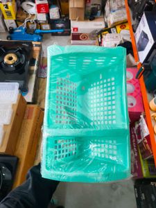 Mint Green Plastic Shelf Organizer