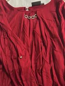 red/Maroon Top with Detail