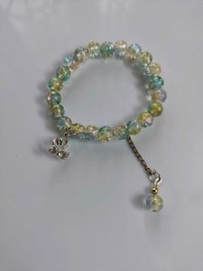 Beaded Swan Charm Bracelet