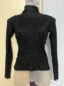 Pintrest glitter high neck designer top