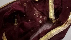 Heavy Embroidery Bridal Party Wear Dress