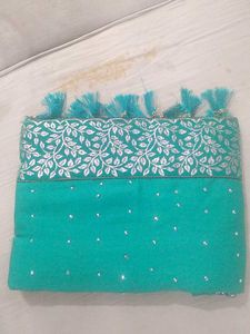 Rama Green Saree with blouse