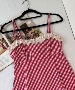 Gingham Sundress with Lace Trim🎀