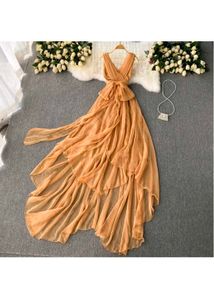 Flowy Amber High Low Maxi Dress