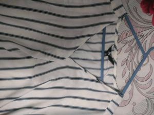 Striped V-Neck Long Sleeve Top