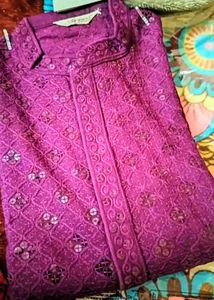 Maroon Embroidered Kurta Set