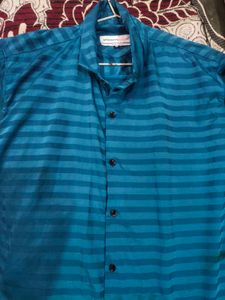 Blue Striped Button-Down Shirt