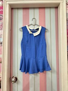 Forever 21 Blue Peplum Top
