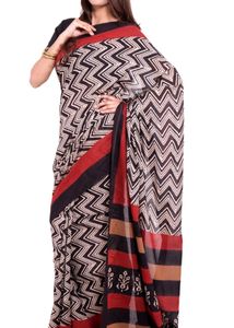 Handmade Block Printed Cotton Saree