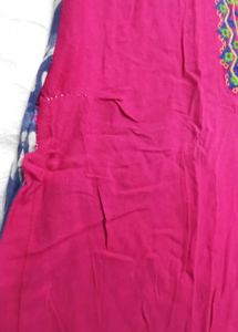 Daily Wear Suit Magenta And Blue