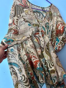 Paisley Print Kaftan Top XXL size