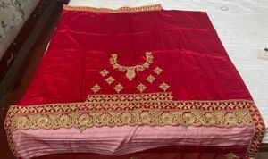Light Weight Semi-stiched Red Lehenga