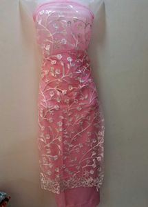 Pink Embroidered Dress Material