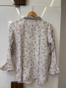 Floral Print Shirt Pure Crepe