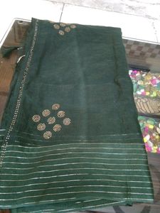 Green Cotton Saree