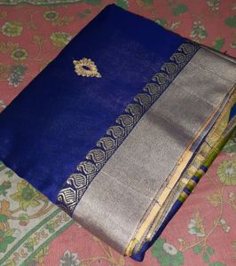 Women Stylish Blue Saree With Blouse