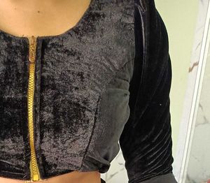 Elegant Black Velvet Lehenga Choli Set