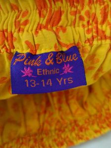 (Pink &amp; Blue)Gold Printed Skirt (Girl&#39;s)