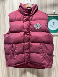 Harley Davidson Maroon Down Feather Puffer Vest