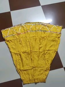 Yellow Rayon Skirt Full Length With Gota Patti Wor