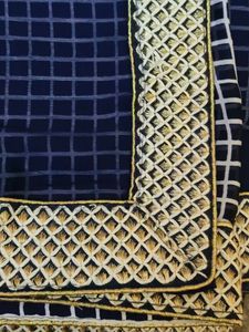 Blue And White Saree