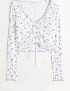 V-neck drawstring top