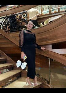 Black Sheer Sleeve Dress