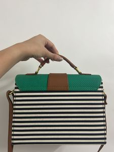 Stripes And Green Shoulder/Sling/Hand Bag