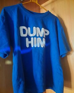 Blue &#39;Dump Him&#39; Graphic T-Shirt