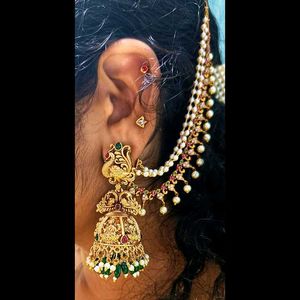 Golden Peacock Earrings