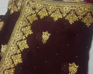 Elegant Brown & Gold Saree