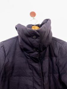 Navy Blue High Collar Puffer Jacket