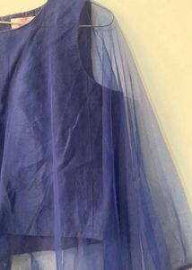 Blue Cape Blouse