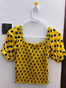 "ONLY" Yellow Polka Dot Top