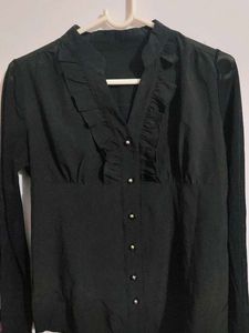 Black Ruffled Blouse