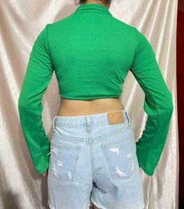 Green Crop Top