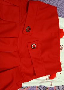 Skirts Top Red N White Colour