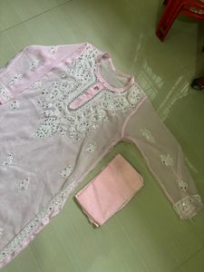 Chikankari Pink Kurti