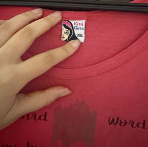 Red Graphic Tee with Inspirational Quotes
