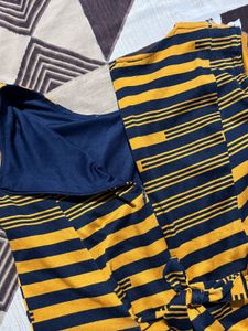 Striped Fit &amp; Flare Top