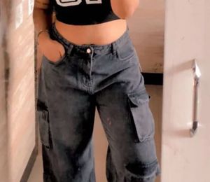 Sale❗️Grey Cargo Wide Leg Jeans