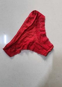Red Lace Trim Panty