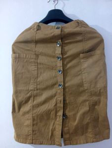 Roadster Brown Button Down Skirt