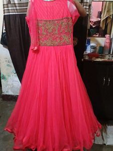Embroidered Pink Anarkali Dress