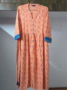 Dhuni Peach Kurta