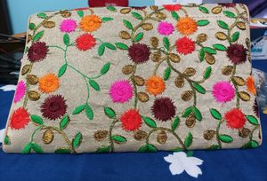 Multicolour Floral Embroidered Clutch